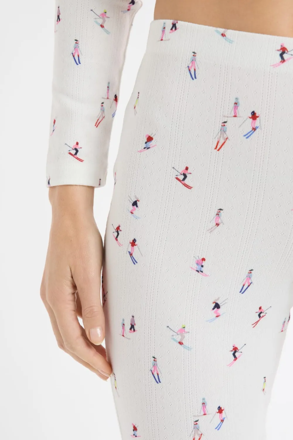 Discount ETAM Leggings de pijama con motivos de esquiadores crudo