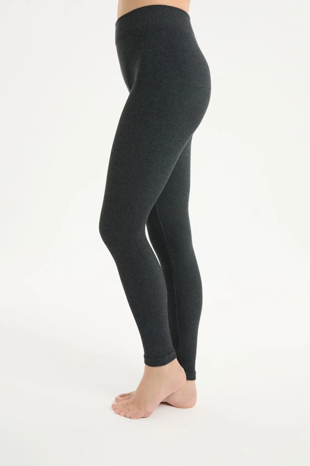 Sale ETAM Leggings largos acanalados GRIS