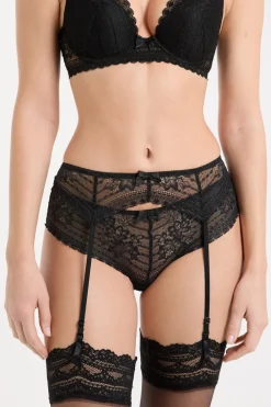 Outlet ETAM Liguero de encaje NEGRO