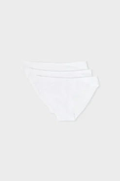 Clearance ETAM Lote de 3 braguitas de algodón BLANCO
