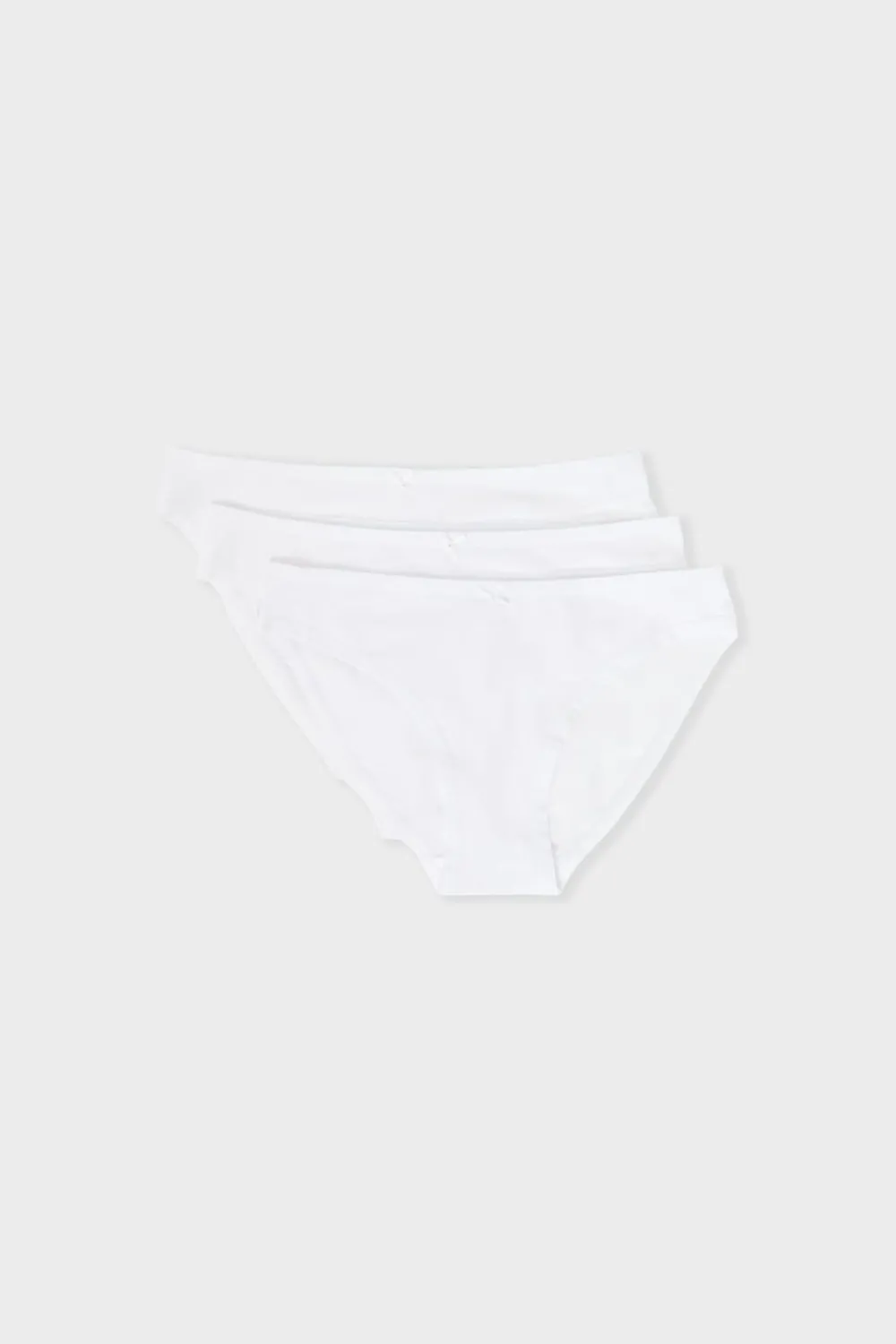 Clearance ETAM Lote de 3 braguitas de algodón BLANCO