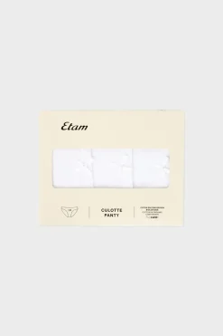Clearance ETAM Lote de 3 braguitas de algodón BLANCO