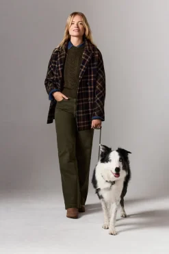 New ETAM Manteau mi-long avec laine IMP FOND VERT