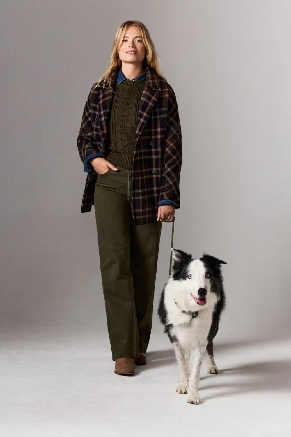 New ETAM Manteau mi-long avec laine IMP FOND VERT