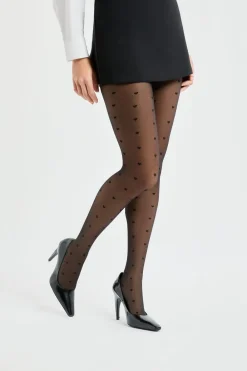 Discount ETAM Medias con corazones NEGRO