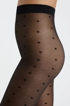 Discount ETAM Medias con corazones NEGRO