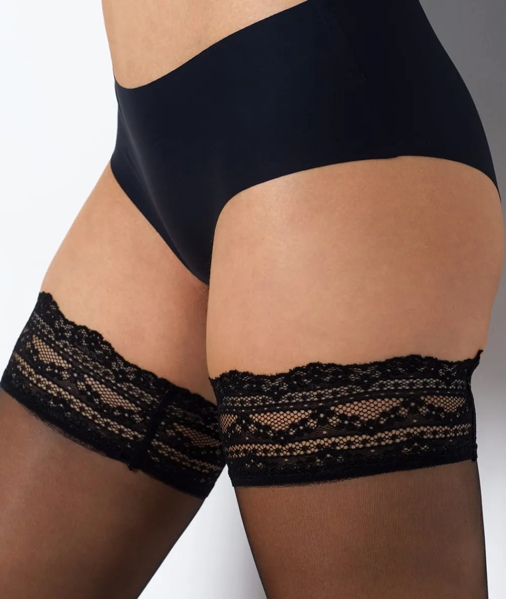 Outlet ETAM Medias de raso autoadhesivas - 15D NEGRO