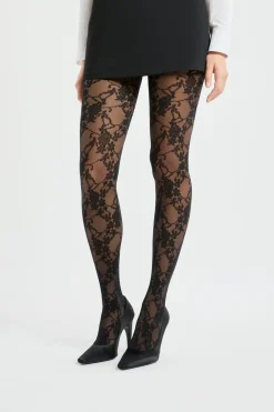Clearance ETAM Medias semitransparentes con motivos - 30D NEGRO