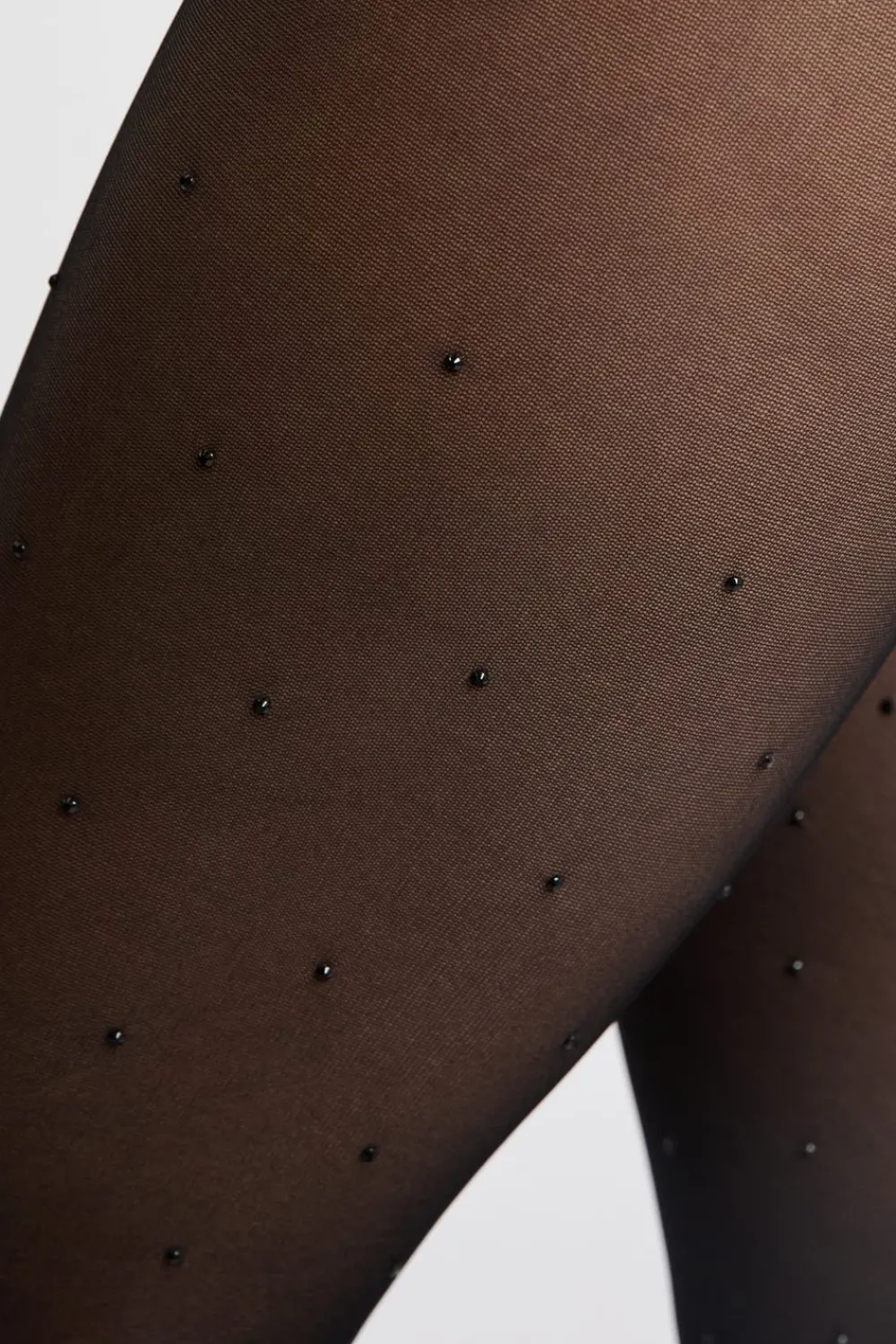 ETAM Medias semitransparentes con perlas NEGRO