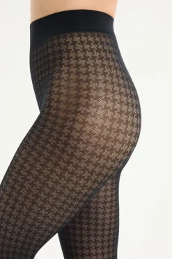 Discount ETAM Medias semitransparentes con estampado NEGRO