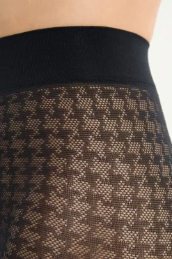 Discount ETAM Medias semitransparentes con estampado NEGRO