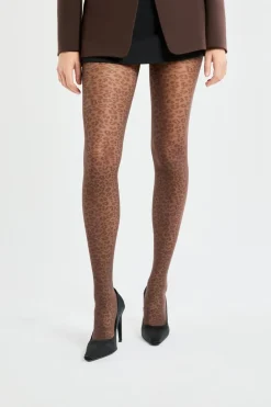 Hot ETAM Medias transparentes con motivos - 30D MARRÓN