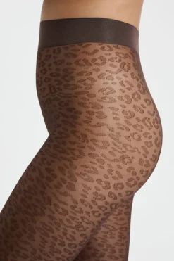 Hot ETAM Medias transparentes con motivos - 30D MARRÓN