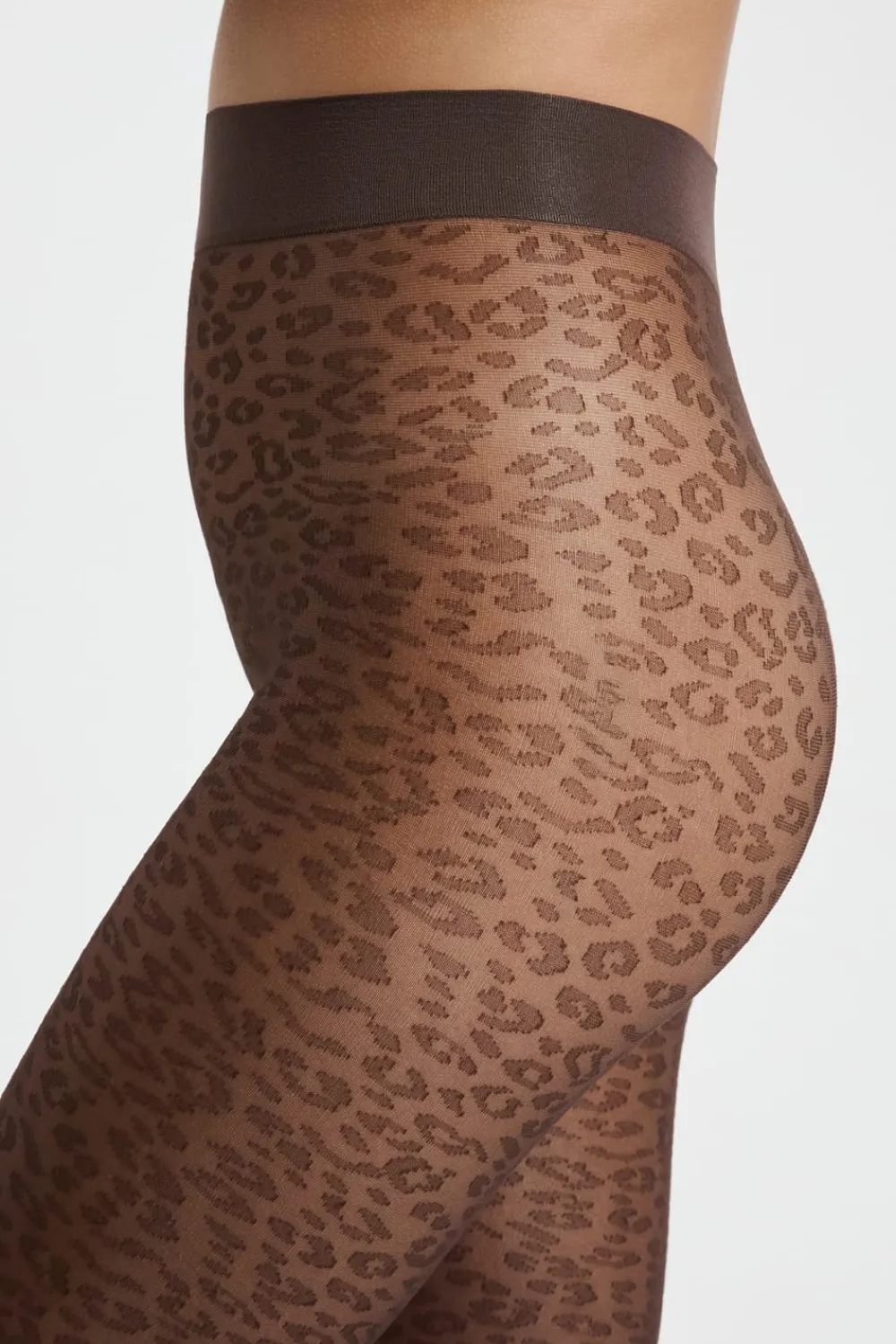 Hot ETAM Medias transparentes con motivos - 30D MARRÓN