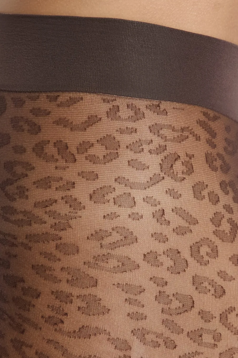 Hot ETAM Medias transparentes con motivos - 30D MARRÓN