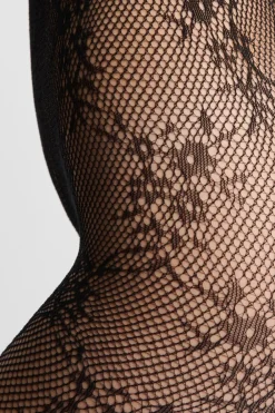 Discount ETAM Medias transparentes con motivos - rejilla NEGRO