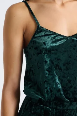 New ETAM Mono de pijama de terciopelo VERDE OSCURO
