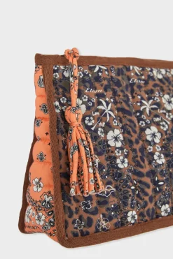 Outlet ETAM Neceser estampado de algodón ESTAMPADO FONDO MARR&Oacute;N