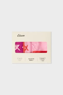Best ETAM Pack de 3 braguitas de algodón FUCSIA