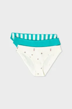 Discount ETAM Pack de 3 braguitas de algodón VERDE