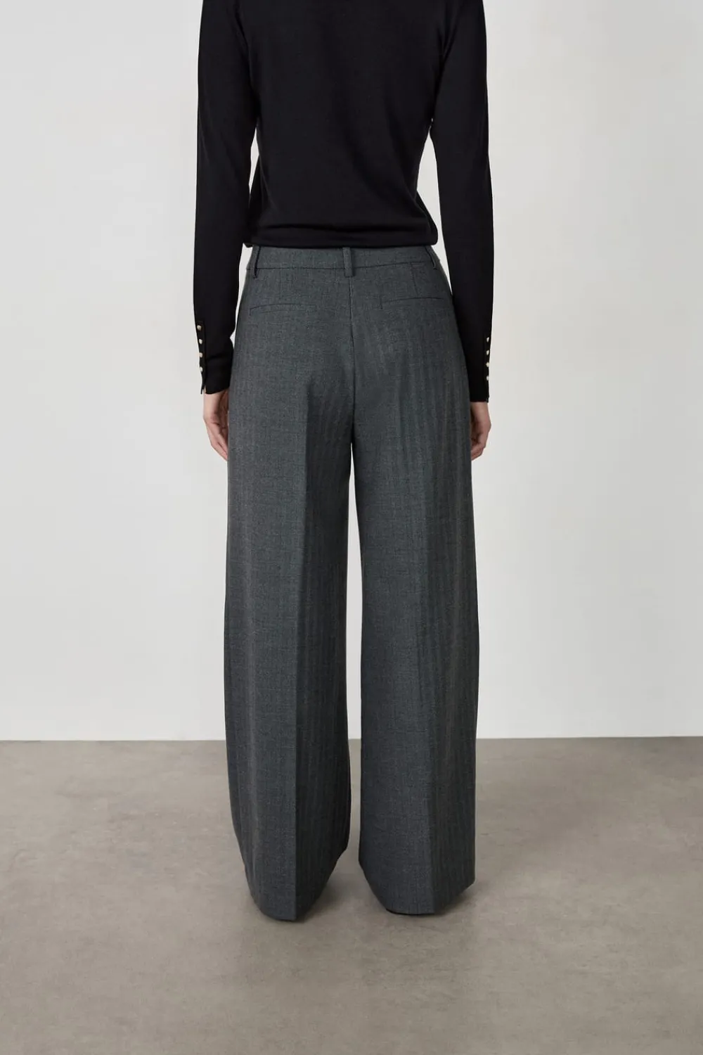 Hot ETAM Pantalón ancho de rayas tenis GRIS