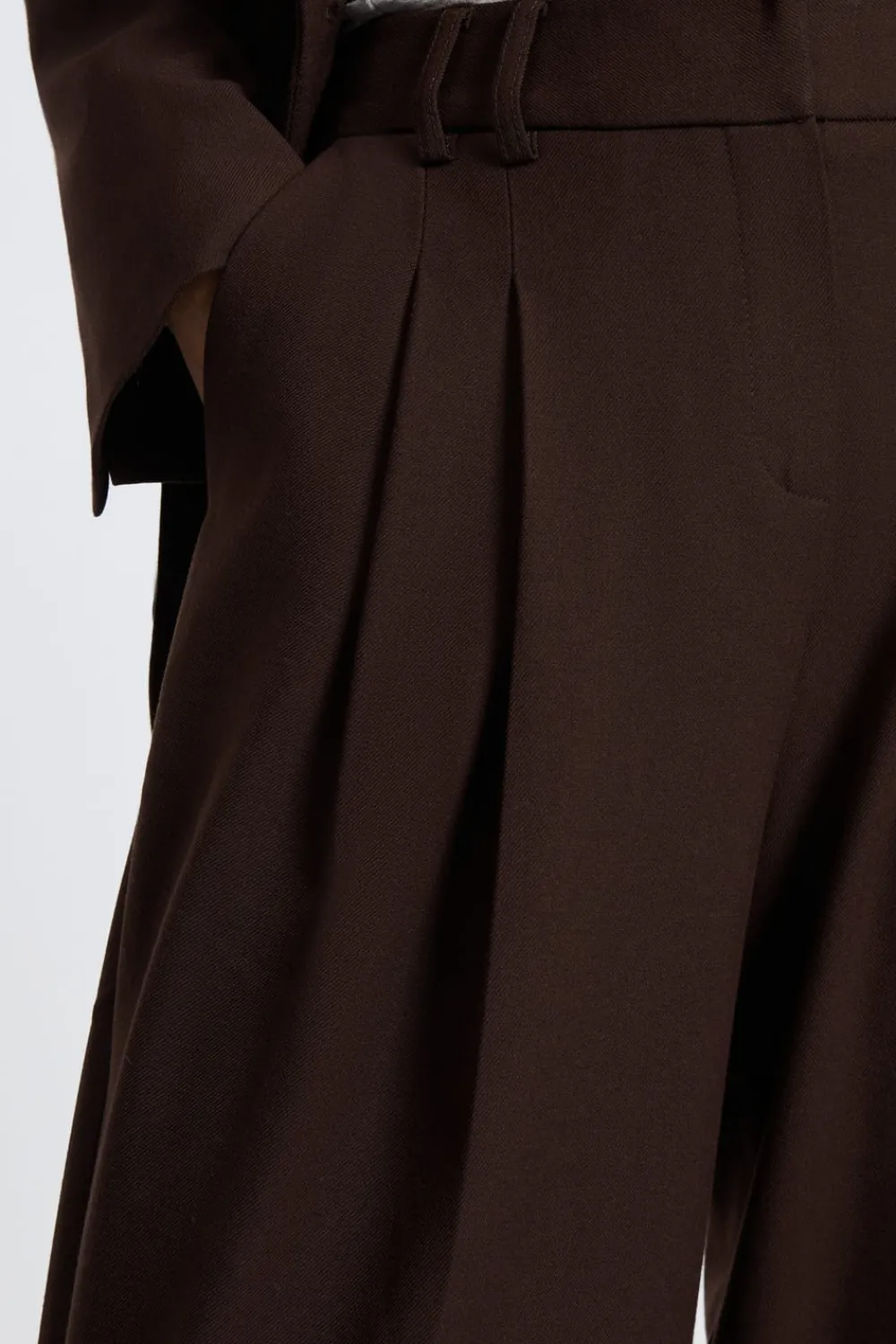 Outlet ETAM Pantalón ancho de sarga CHOCOLATE
