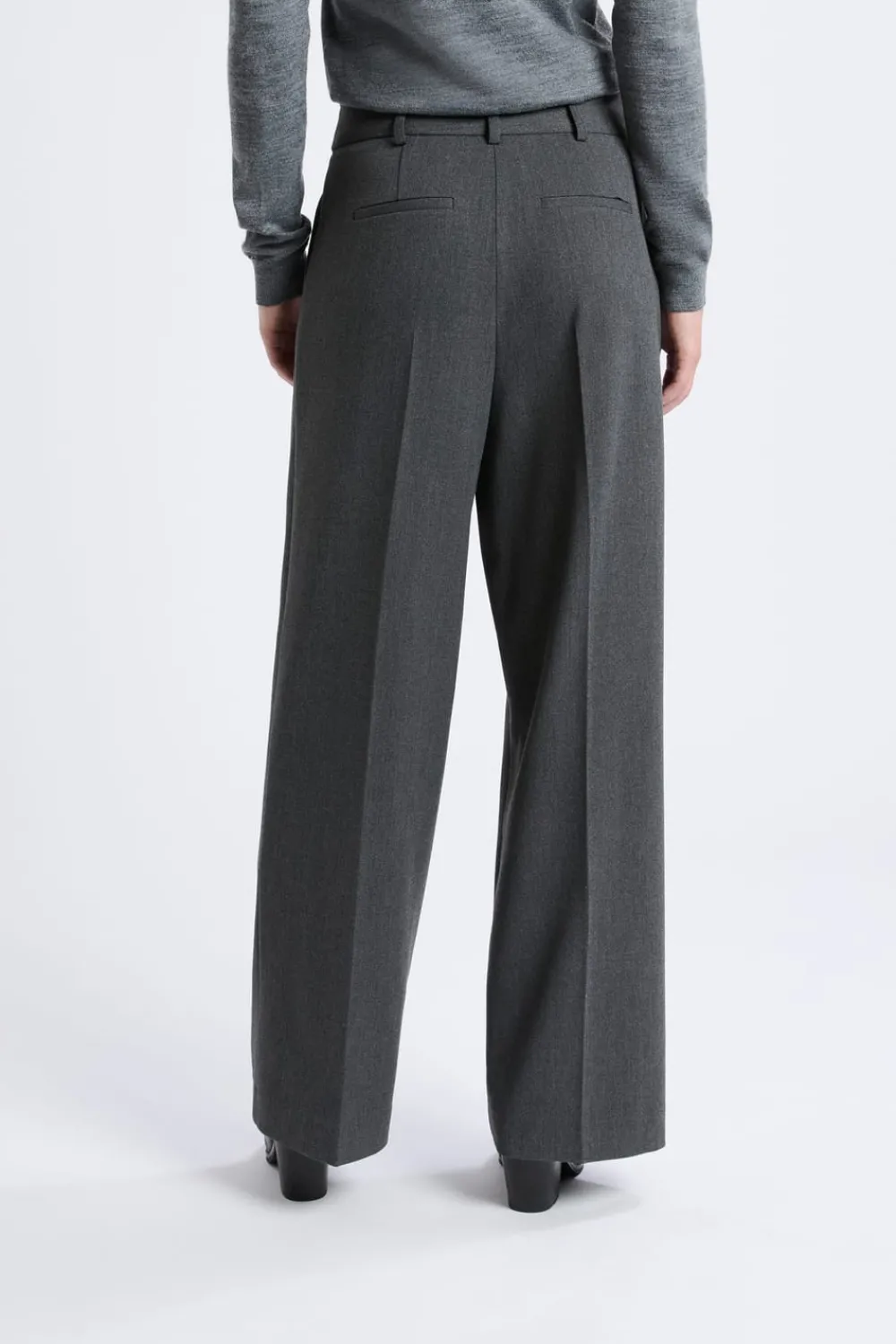 ETAM Pantalón ancho de sarga ANTRACITA