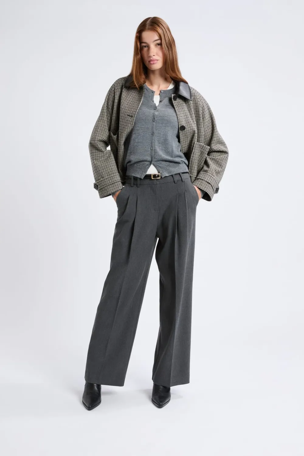 ETAM Pantalón ancho de sarga ANTRACITA