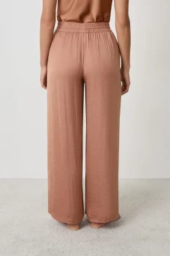 Sale ETAM Pantalón ancho de satén BEIGE