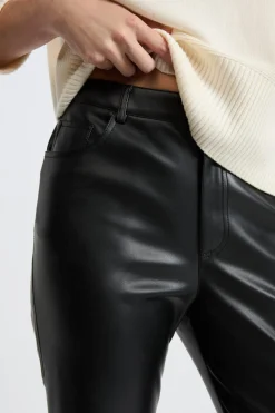 Discount ETAM Pantalón anchos con efecto piel NEGRO