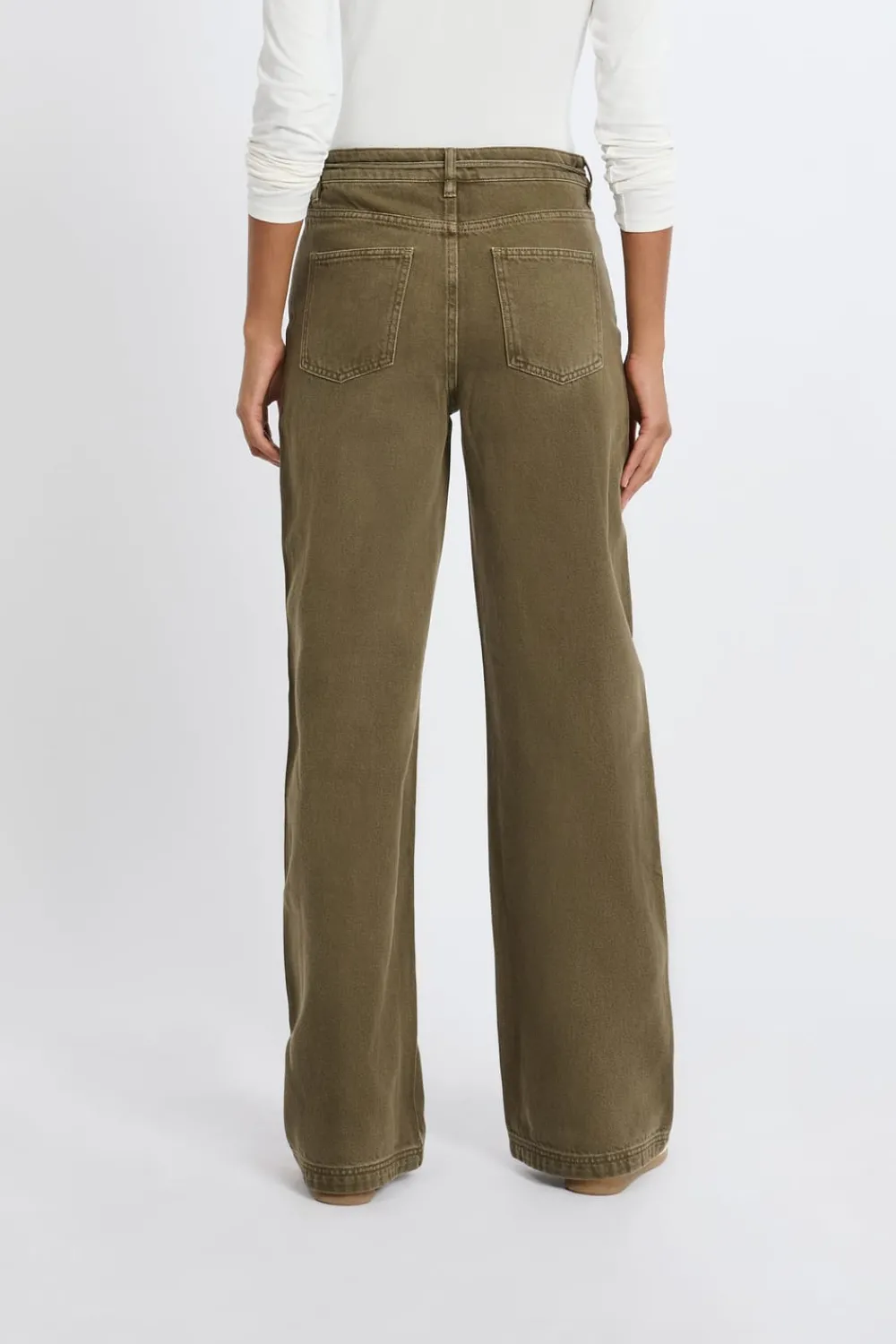 Clearance ETAM Pantalón con cordón de algodón CAQUI
