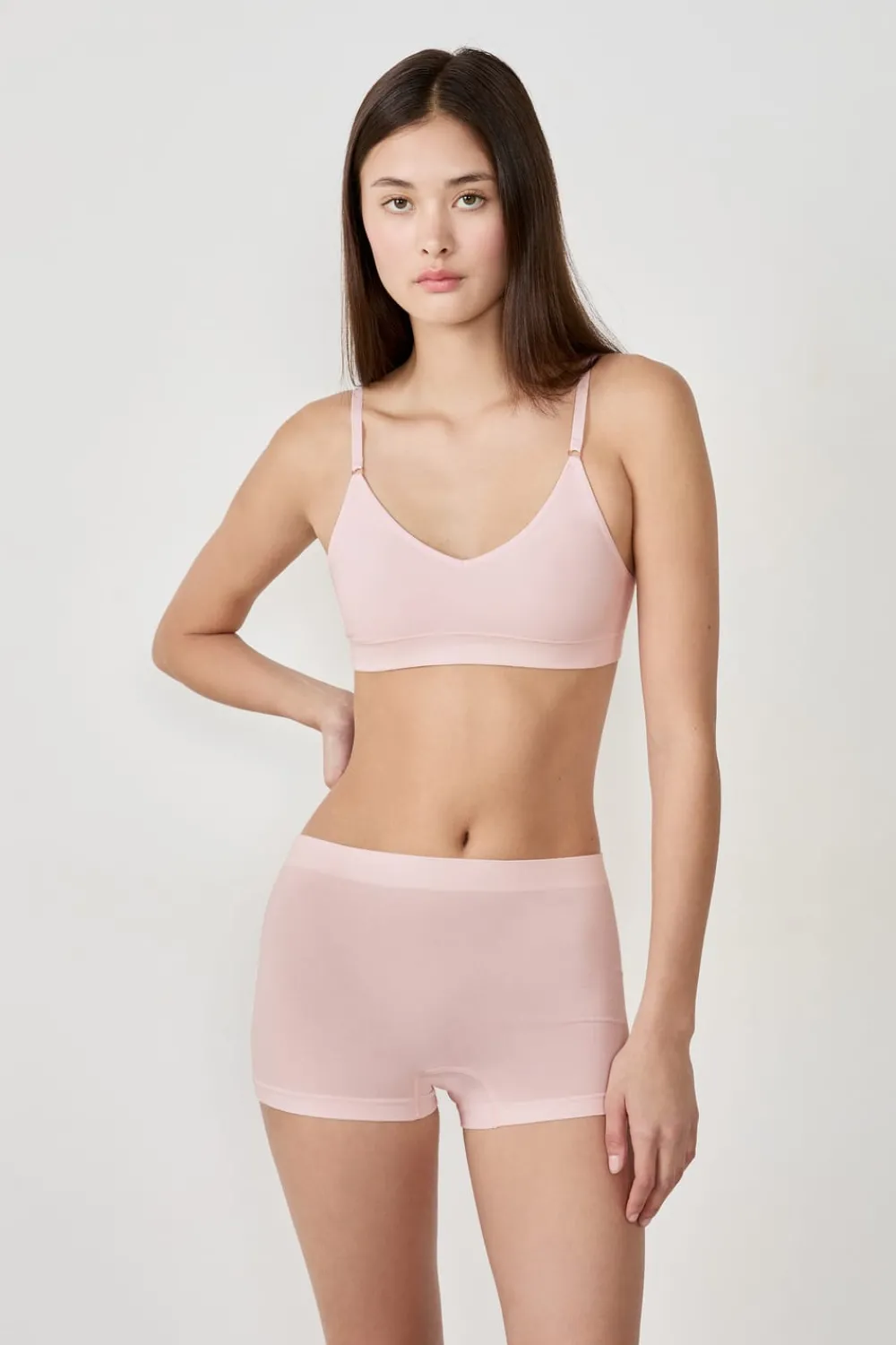 Hot ETAM Pantalón corto boyleg de algodón ROSA CARAMELO