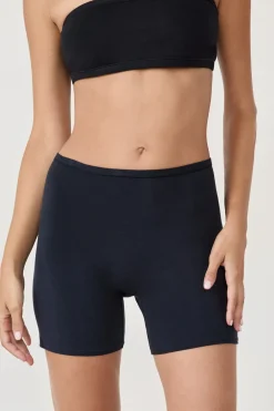 Outlet ETAM Pantalón corto de ciclismo de algodón orgánico elástico NEGRO