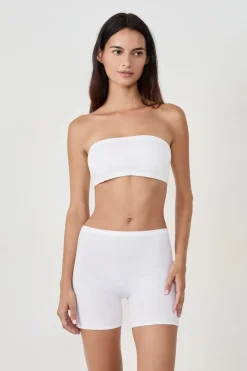 New ETAM Pantalón corto de ciclismo de algodón orgánico elástico BLANCO