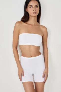 New ETAM Pantalón corto de ciclismo de algodón orgánico elástico BLANCO