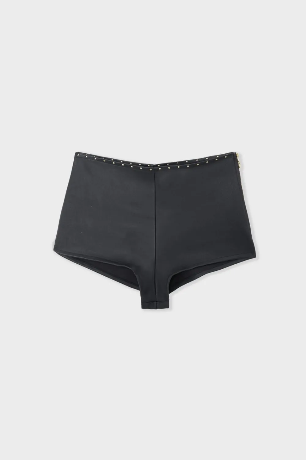 Sale ETAM Pantalón corto de cuero NEGRO