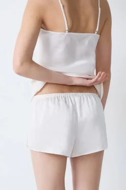 Outlet ETAM Pantalón corto de pijama de satén CRUDO