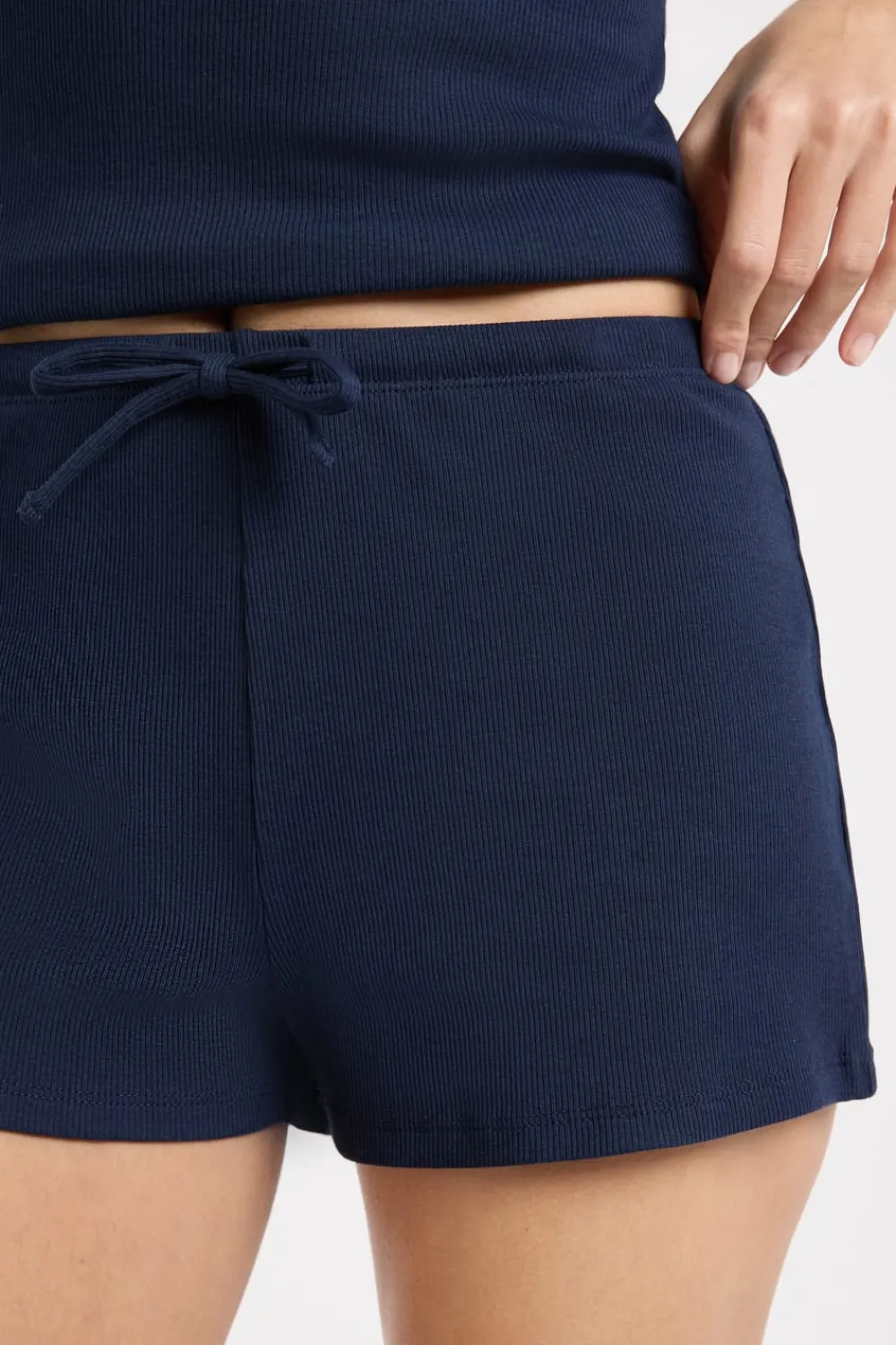 Online ETAM Pantalón corto de pijama de algodón AZUL REAL
