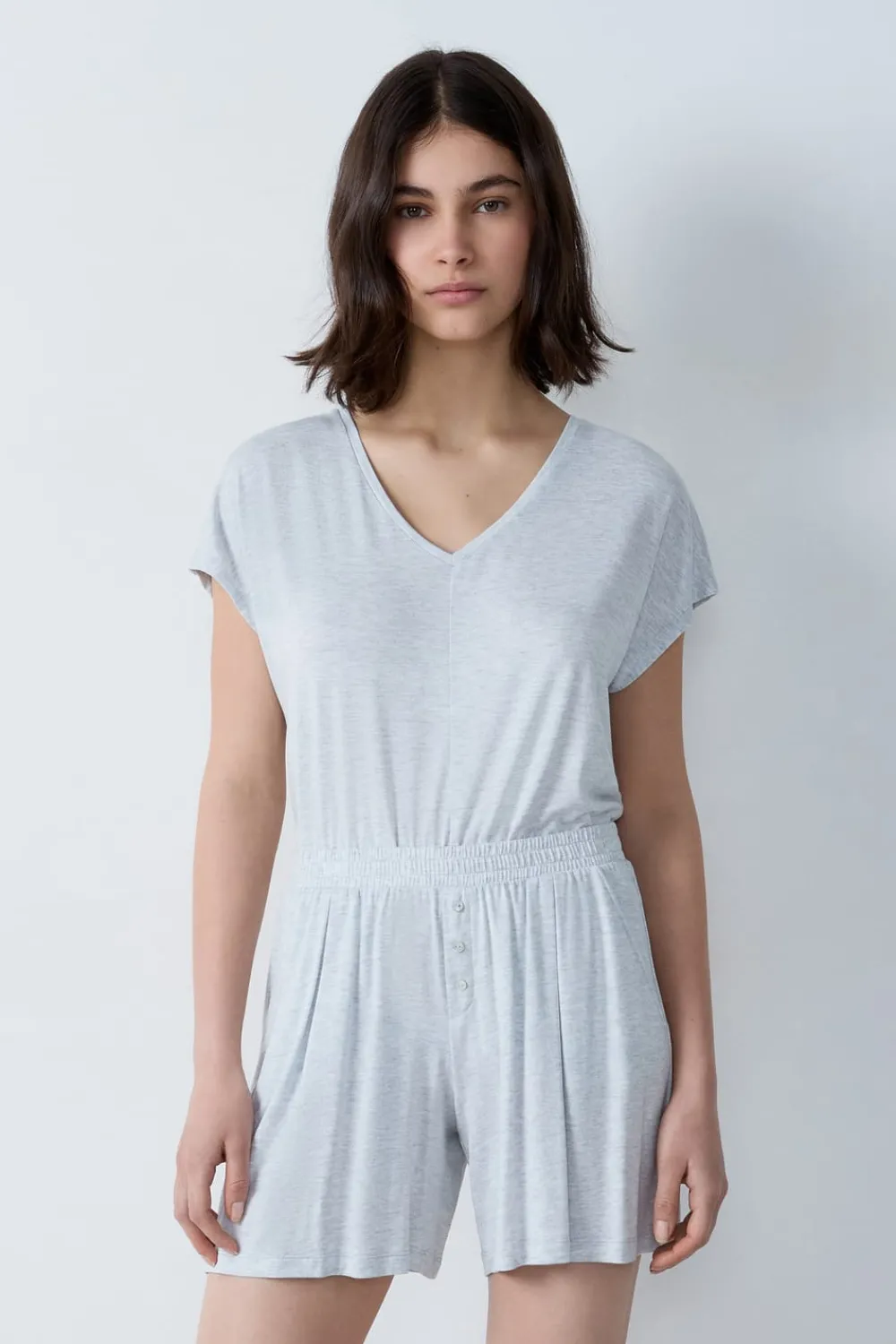Clearance ETAM Pantalón corto de pijama de modal GRIS CLARO