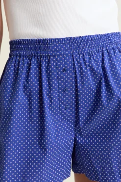 Best ETAM Pantalón corto de pijama estampado con algodón AZUL REAL