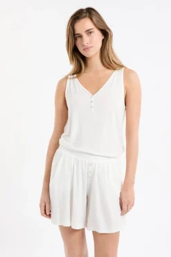 Clearance ETAM Pantalón corto de pijama liso BLANCO CRUDO