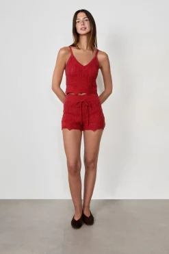 Clearance ETAM Pantalón corto de punto TERRACOTTA