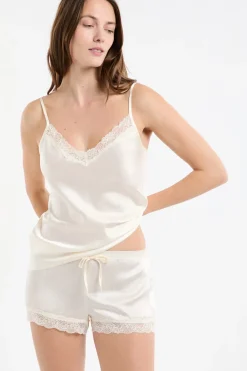 Discount ETAM Pantalón corto de seda PERLA