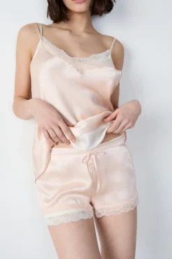 Outlet ETAM Pantalón corto de seda ROSA