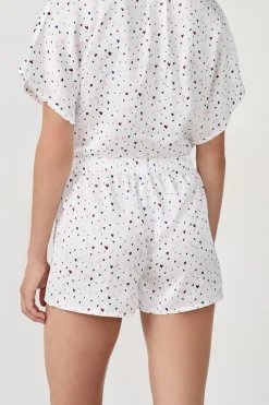 Clearance ETAM Pantalón cortos de pijama de satén con estampado de corazones MULTICOLOR