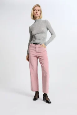 Hot ETAM Pantalón de algodón con efecto terciopelo ROSA EMPOLVADO