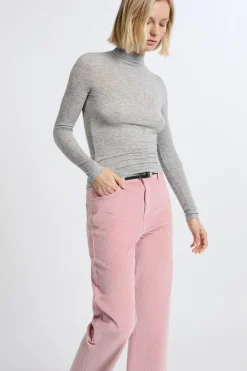 Hot ETAM Pantalón de algodón con efecto terciopelo ROSA EMPOLVADO