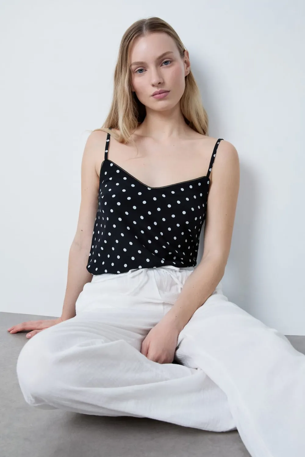 Best ETAM Pantalón de algodón nido de abeja BLANCO
