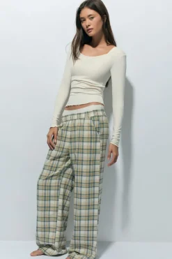 Outlet ETAM Pantalón de pijama a cuadros BEIGE