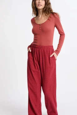 Clearance ETAM Pantalón de pijama a cuadros de algodón LADRILLO ROUX